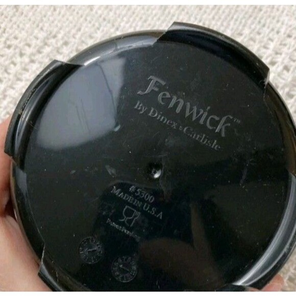 Fenwick by Dinex Carlisle Black Plasticware 8 Pieces 4 Bowls 4 Mugs Vintage NOS - Picture 4 of 6